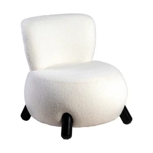 SILLÓN BLANCO-NEGRO TEJIDO-MADERA SALÓN 73 X 75 X 74,50 CM - Imagen 2