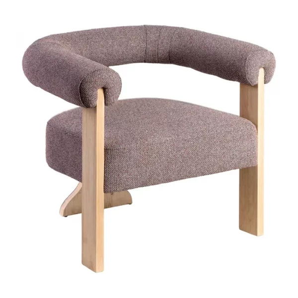 SILLÓN JASPEADO GRIS-ROSA TEJIDO-MADERA 84 X 69 X 72 CM - Imagen 3