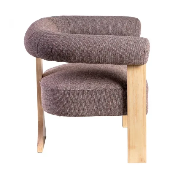 SILLÓN JASPEADO GRIS-ROSA TEJIDO-MADERA 84 X 69 X 72 CM - Imagen 4