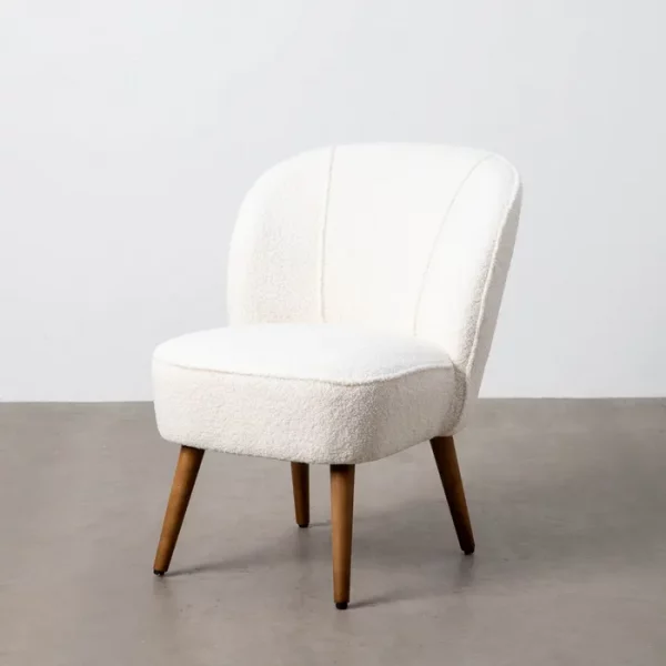 SILLÓN BEIGE MADERA DE CAUCHO SALÓN 54 X 64 X 73 CM - Imagen 8