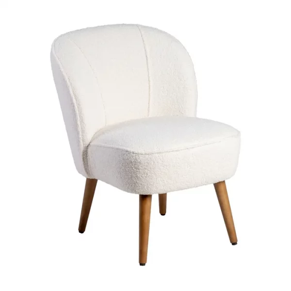 SILLÓN BEIGE MADERA DE CAUCHO SALÓN 54 X 64 X 73 CM - Imagen 2