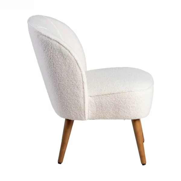SILLÓN BEIGE MADERA DE CAUCHO SALÓN 54 X 64 X 73 CM - Imagen 3