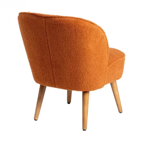 SILLÓN TERRACOTA MADERA DE CAUCHO SALÓN 54 X 64 X 73 CM - Imagen 4