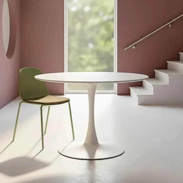 MESA COMEDOR BLANCO DM-METAL 100 X 100 X 75 CM