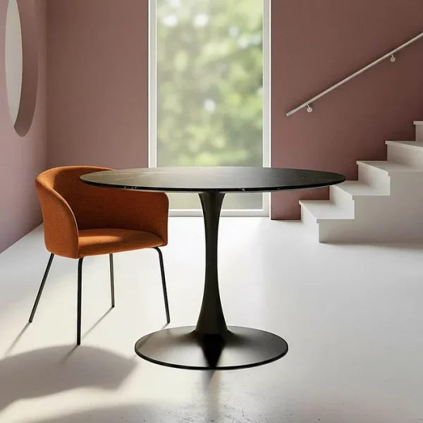 MESA COMEDOR NEGRO DM-METAL 100 X 100 X 75 CM