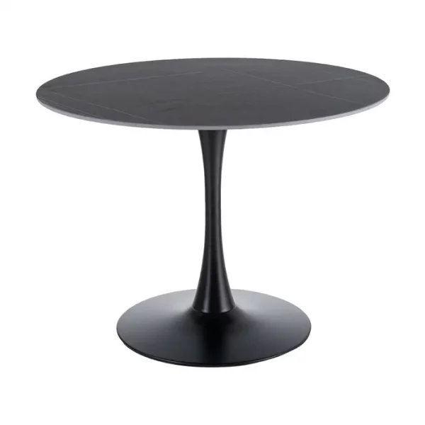 MESA COMEDOR NEGRO PIEDRA SINTERIZADA 100 X 100 X 75 CM - Imagen 2