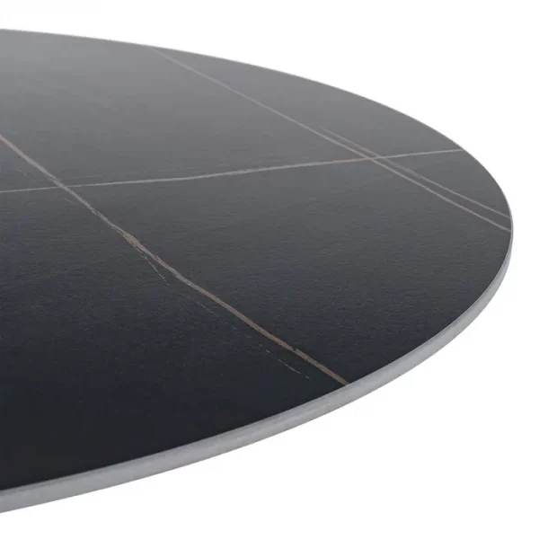 MESA COMEDOR NEGRO PIEDRA SINTERIZADA 100 X 100 X 75 CM - Imagen 4