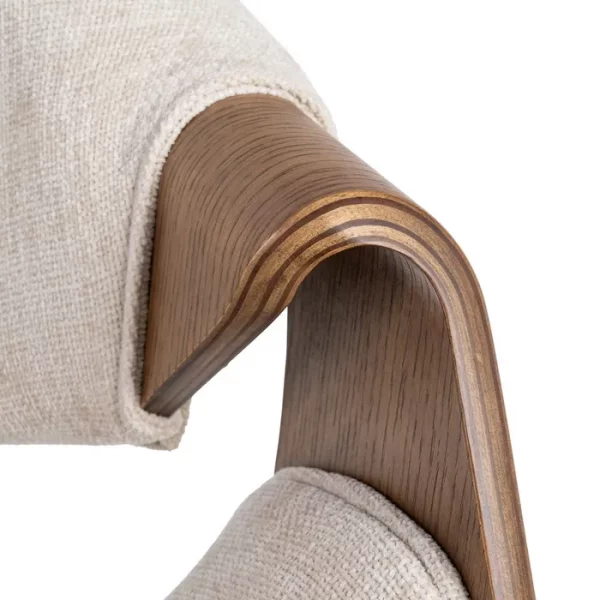 SILLA CREMA-MARRÓN TEJIDO-MADERA 61 X 56 X 82 CM - Imagen 6