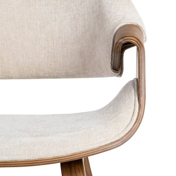 SILLA CREMA-MARRÓN TEJIDO-MADERA 61 X 56 X 82 CM - Imagen 7