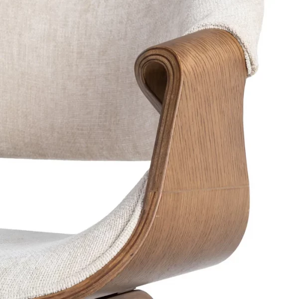 SILLA CREMA-MARRÓN TEJIDO-MADERA 61 X 56 X 82 CM - Imagen 9