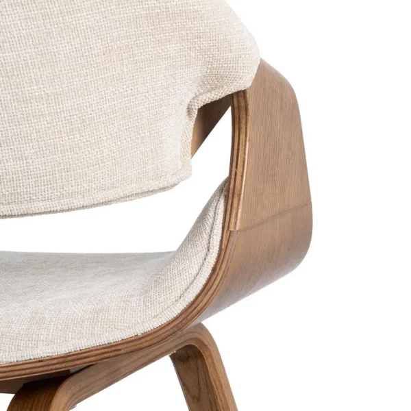 SILLA CREMA-MARRÓN TEJIDO-MADERA 61 X 56 X 82 CM - Imagen 10