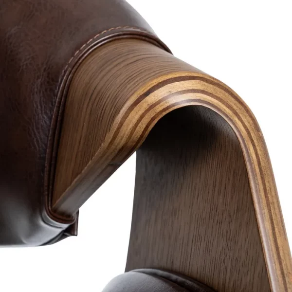 SILLA MARRÓN MADERA / SIMIL PIEL 61 X 56 X 82 CM - Imagen 6