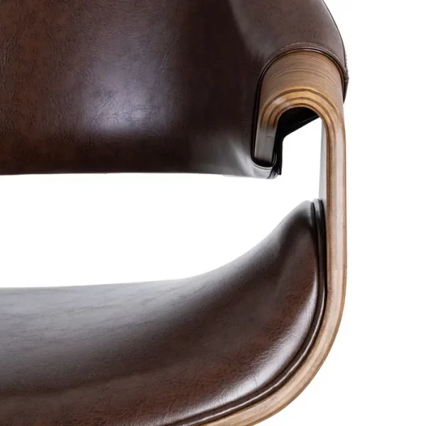 SILLA MARRÓN MADERA / SIMIL PIEL 61 X 56 X 82 CM - Imagen 7