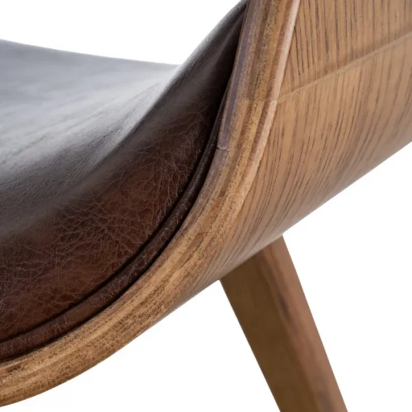 SILLA MARRÓN MADERA / SIMIL PIEL 61 X 56 X 82 CM - Imagen 11