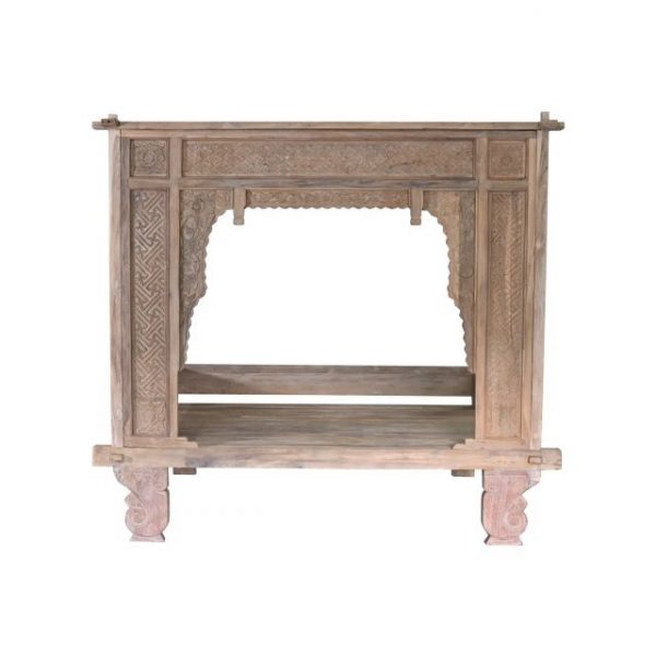 CAMA CON DOSEL TECA 225X160X206 TALLADA DECAPE - Imagen 3