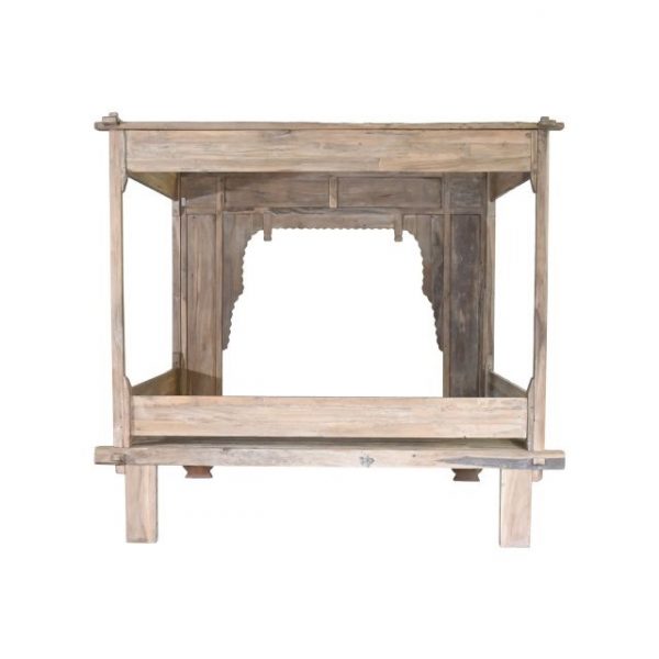 CAMA CON DOSEL TECA 225X160X206 TALLADA DECAPE - Imagen 4