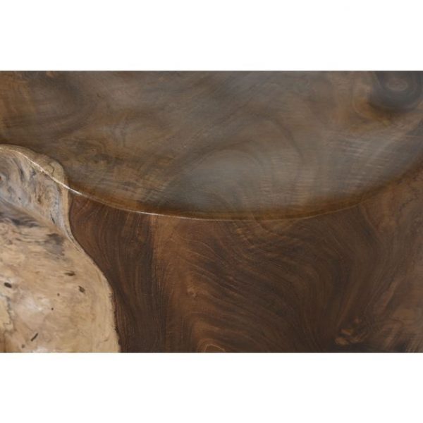 MESITA AUXILIAR TECA 30X30X45 14,30 TRONCO NATURAL - Imagen 3