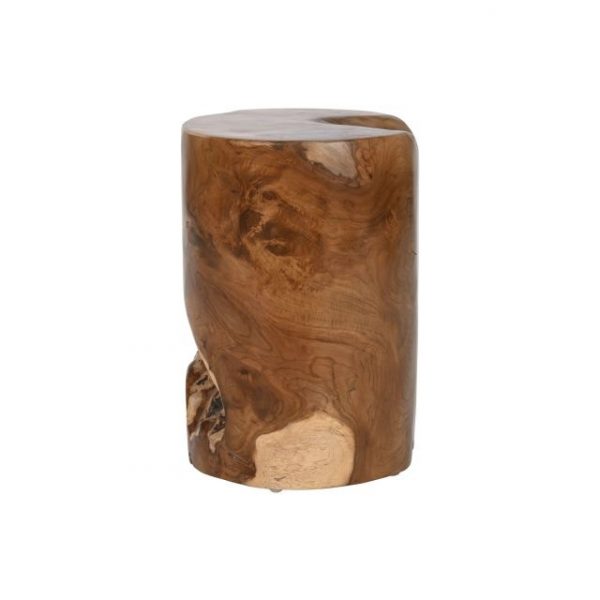 MESITA AUXILIAR TECA 30X30X45 14,30 TRONCO NATURAL - Imagen 5