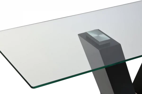 CONSOLA CRISTAL TEMPLADO MDF 120X40X76 NEGRO - Imagen 2
