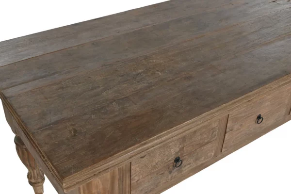 CONSOLA TECA RECICLADA 220X80X78 4 CAJONES - Imagen 6