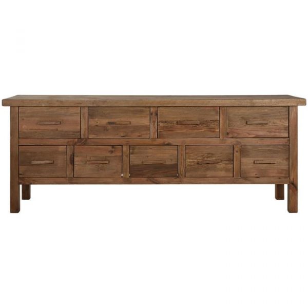 CAJONERA MADERA RECICLADA PINO 210X48X80 NATURAL - Imagen 6