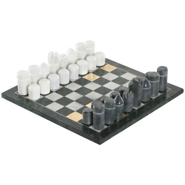 JUEGO DE MESA MARMOL LATON 35,5X35,5X1,5 AJEDREZ