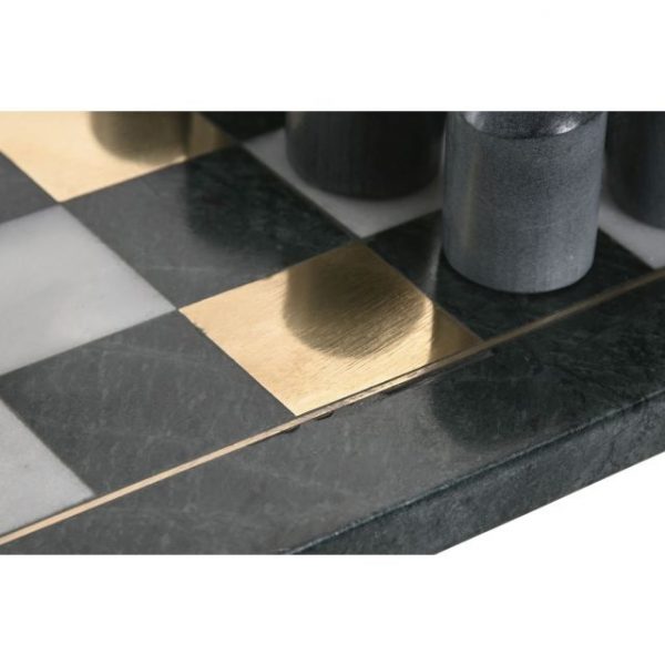JUEGO DE MESA MARMOL LATON 35,5X35,5X1,5 AJEDREZ - Imagen 4