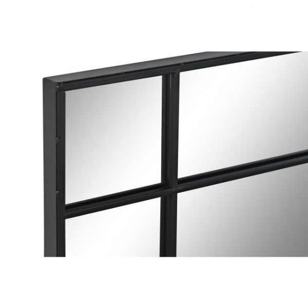 ESPEJO HIERRO CRISTAL 90X3X90 NEGRO - Imagen 2