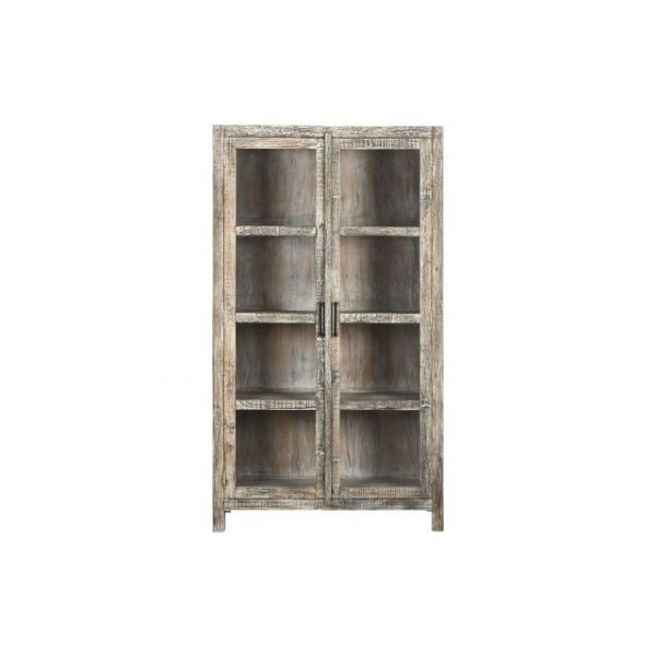 VITRINA MADERA RECICLADA 100X40X180 DECAPE BLANCO - Imagen 2