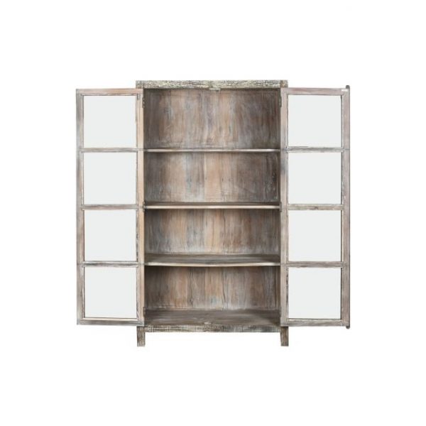VITRINA MADERA RECICLADA 100X40X180 DECAPE BLANCO - Imagen 4