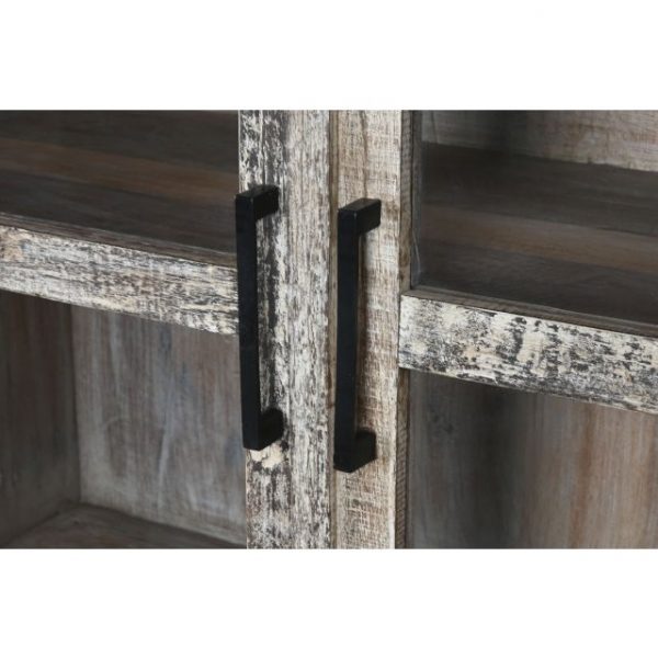 VITRINA MADERA RECICLADA 100X40X180 DECAPE BLANCO - Imagen 5