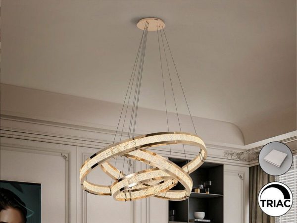 LORIAN LAMPARA 3 AROS DORADO BRILLO 227292 SCHULLER