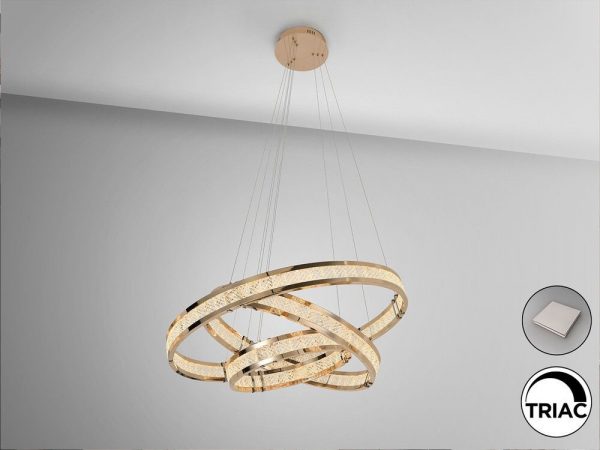 LORIAN LAMPARA 3 AROS DORADO BRILLO 227292 SCHULLER - Imagen 4