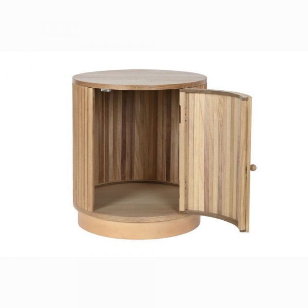 MESITA DE NOCHE PAULOWNIA MDF 43X43X48 PUERTA - Imagen 2