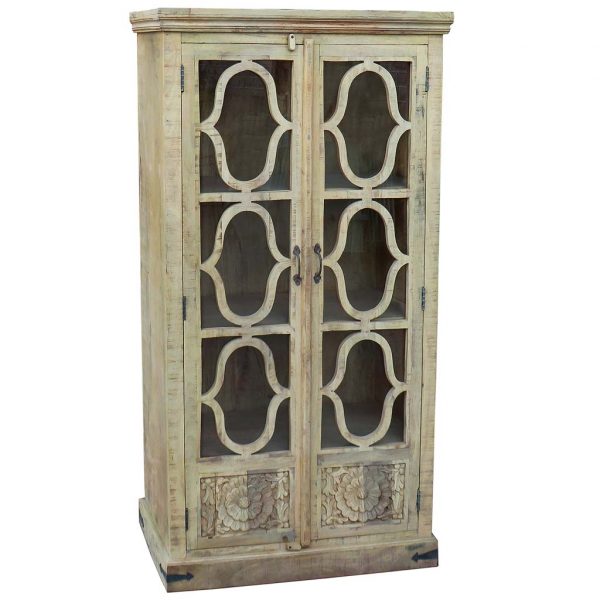 VITRINA DE MADERA BLANCA 100X45X196CM