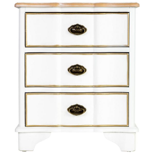 MESITA DE NOCHE MADERA BLANCA 50X35X60CM - Imagen 3