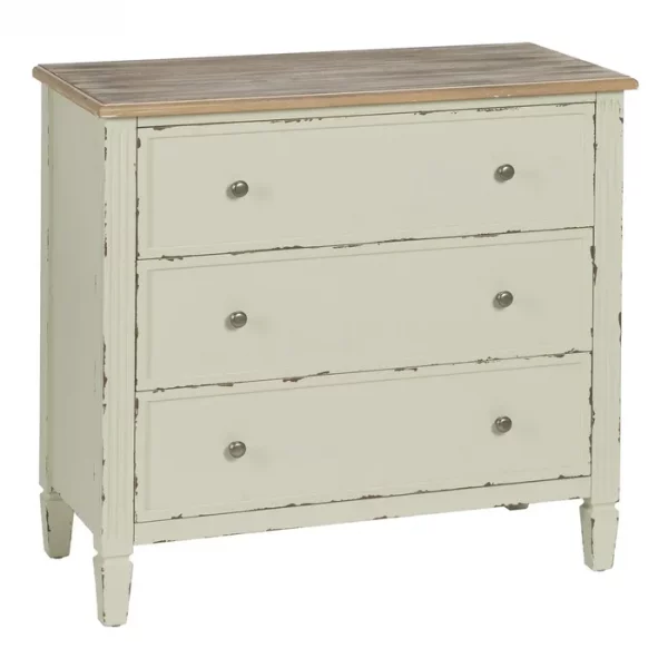 CÓMODA BEIGE MADERA 90 X 42 X 85 CM - Imagen 2