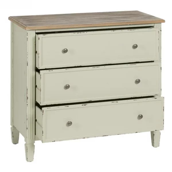 CÓMODA BEIGE MADERA 90 X 42 X 85 CM - Imagen 3