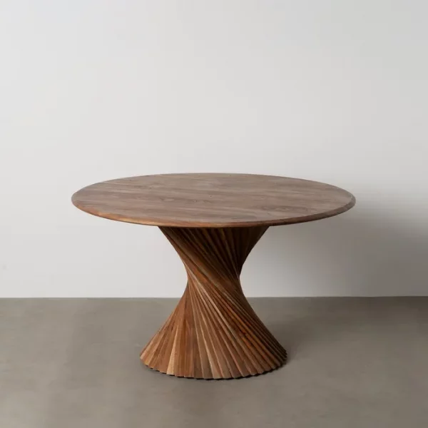 MESA COMEDOR MARRÓN MADERA DE ACACIA 130 X 130 X 76 CM