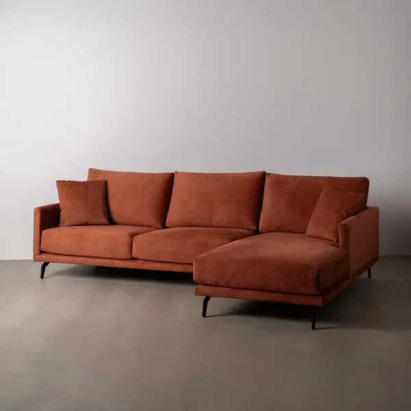 SOFÁ CHAISE LONGUE DERECHA TEJA TEJIDO 284 X 173 X 100 CM