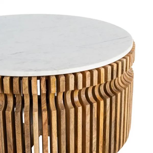 MESA CENTRO MADERA-MÁRMOL SALÓN 80 X 80 X 42 CM - Imagen 4