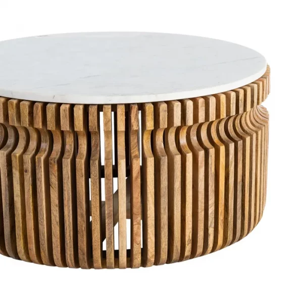 MESA CENTRO MADERA-MÁRMOL SALÓN 80 X 80 X 42 CM - Imagen 5