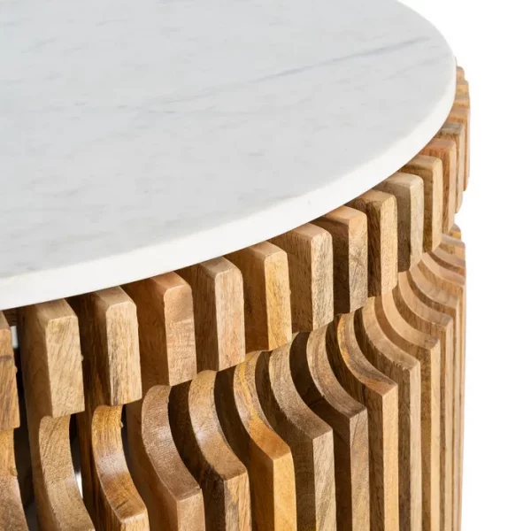 MESA CENTRO MADERA-MÁRMOL SALÓN 80 X 80 X 42 CM - Imagen 6