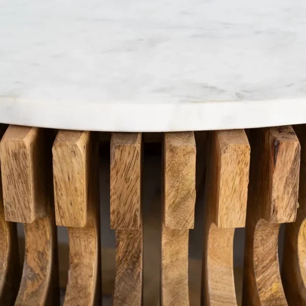 MESA CENTRO MADERA-MÁRMOL SALÓN 80 X 80 X 42 CM - Imagen 7