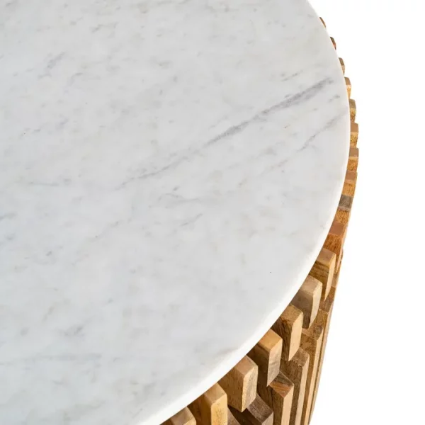 MESA CENTRO MADERA-MÁRMOL SALÓN 80 X 80 X 42 CM - Imagen 11