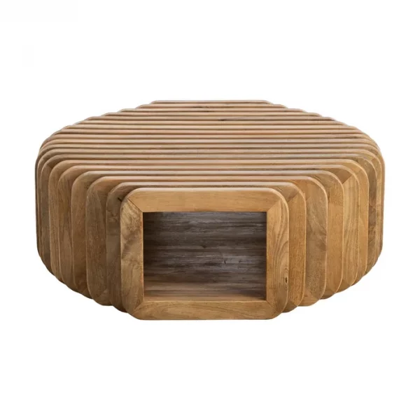 MESA CENTRO MADERA DE MANGO SALÓN 84 X 85 X 32 CM - Imagen 4