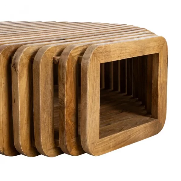 MESA CENTRO MADERA DE MANGO SALÓN 84 X 85 X 32 CM - Imagen 6