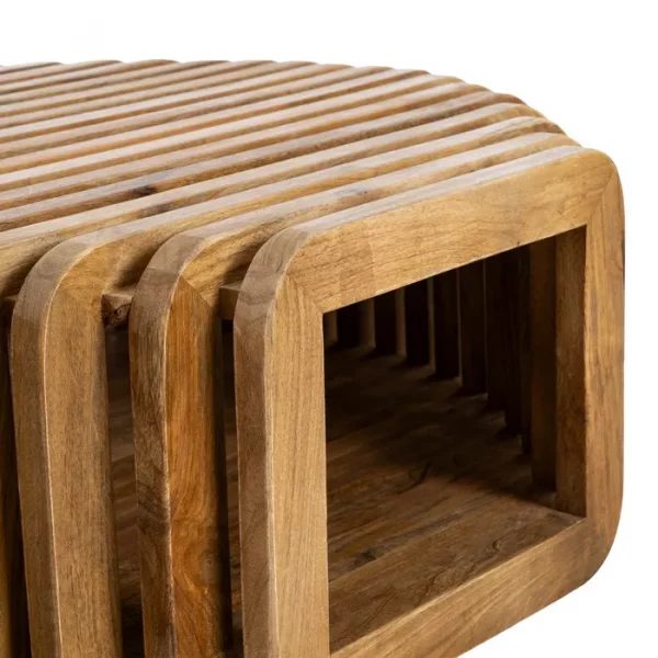 MESA CENTRO MADERA DE MANGO SALÓN 84 X 85 X 32 CM - Imagen 9