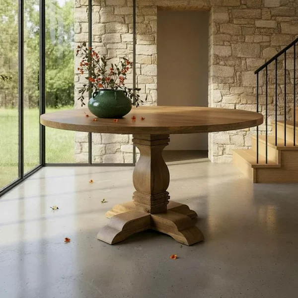 MESA COMEDOR MADERA DE MANGO SALÓN 150 X 150 X 76 CM