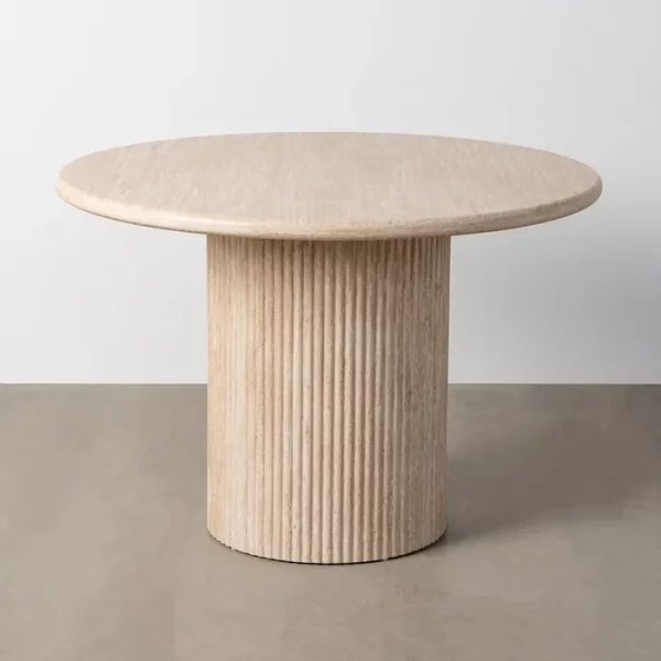MESA COMEDOR BEIGE PIEDRA DM SALÓN 110 X 110 X 76 CM